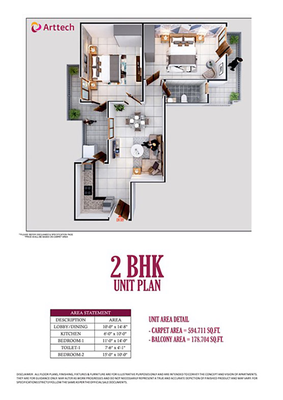 2bhk 482.345 sq.ft
